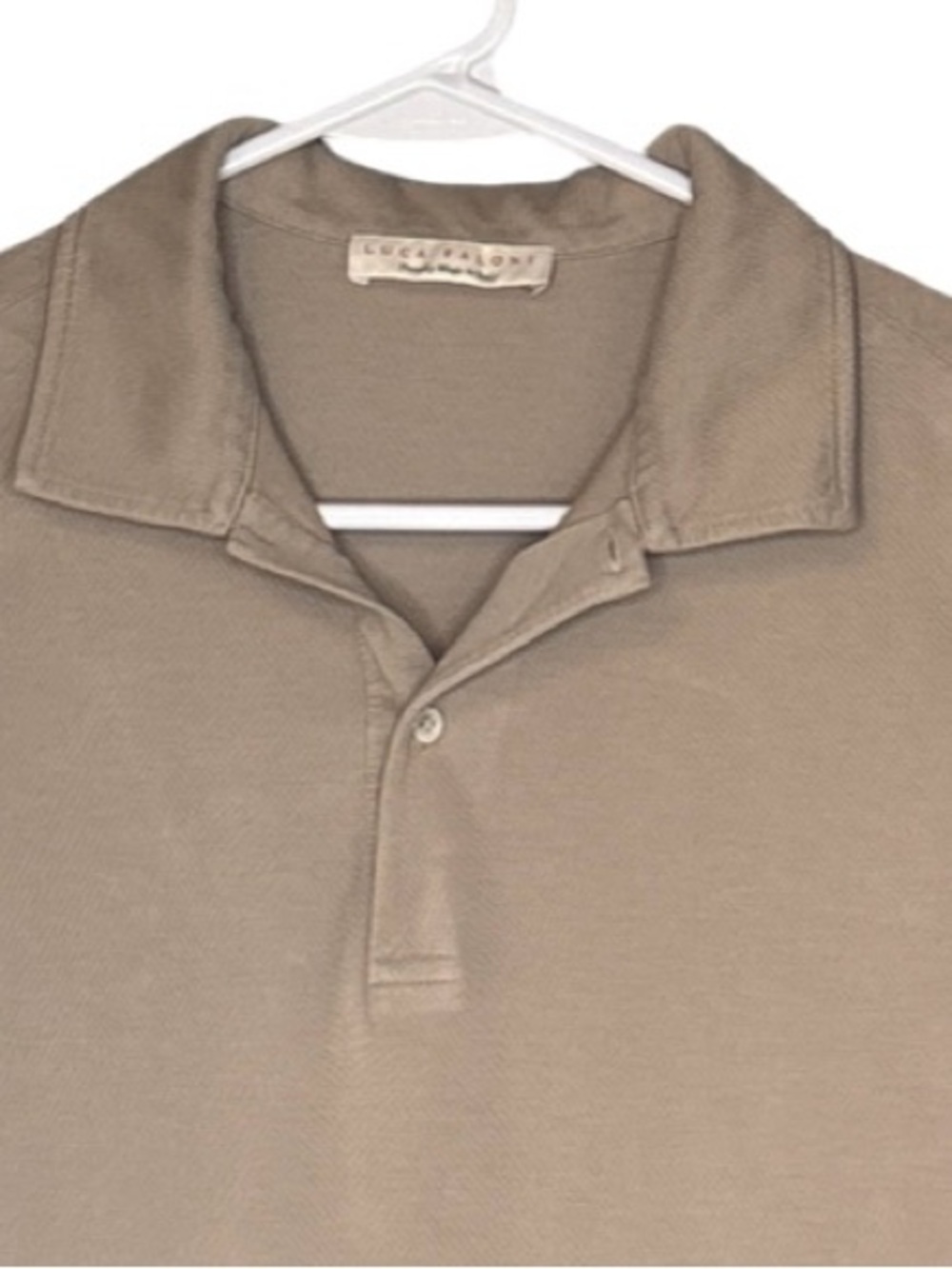 Luca Falconi Taupe Polo Shirt M - Cotton Short Sleeve